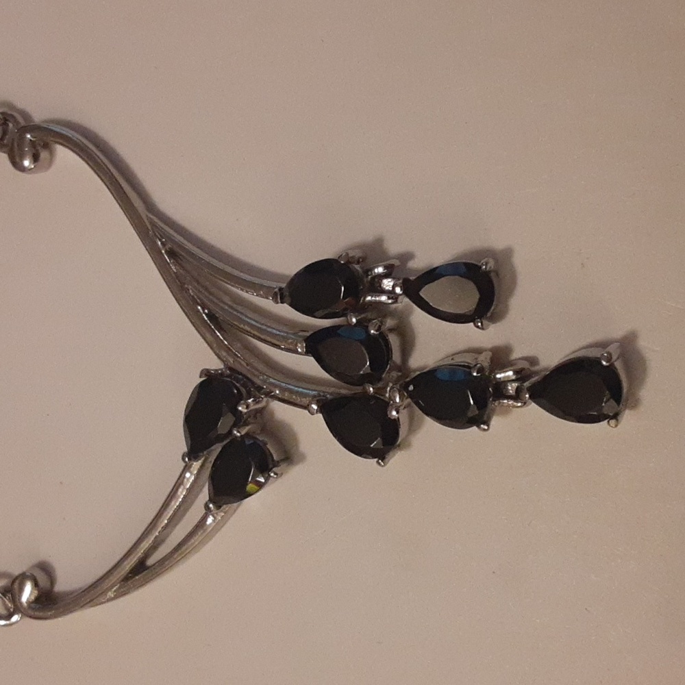 PRICE DROP! Beautiful black spinel necklace in stainless steel.  Magnetic clasp.